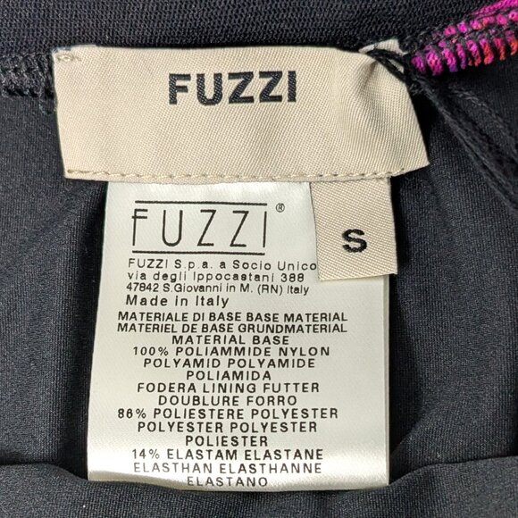 FUZZI Italy Black Floral Mesh Skirt NWT Small Pink Bird Paradise Ruffle Maxi - Picture 9 of 16